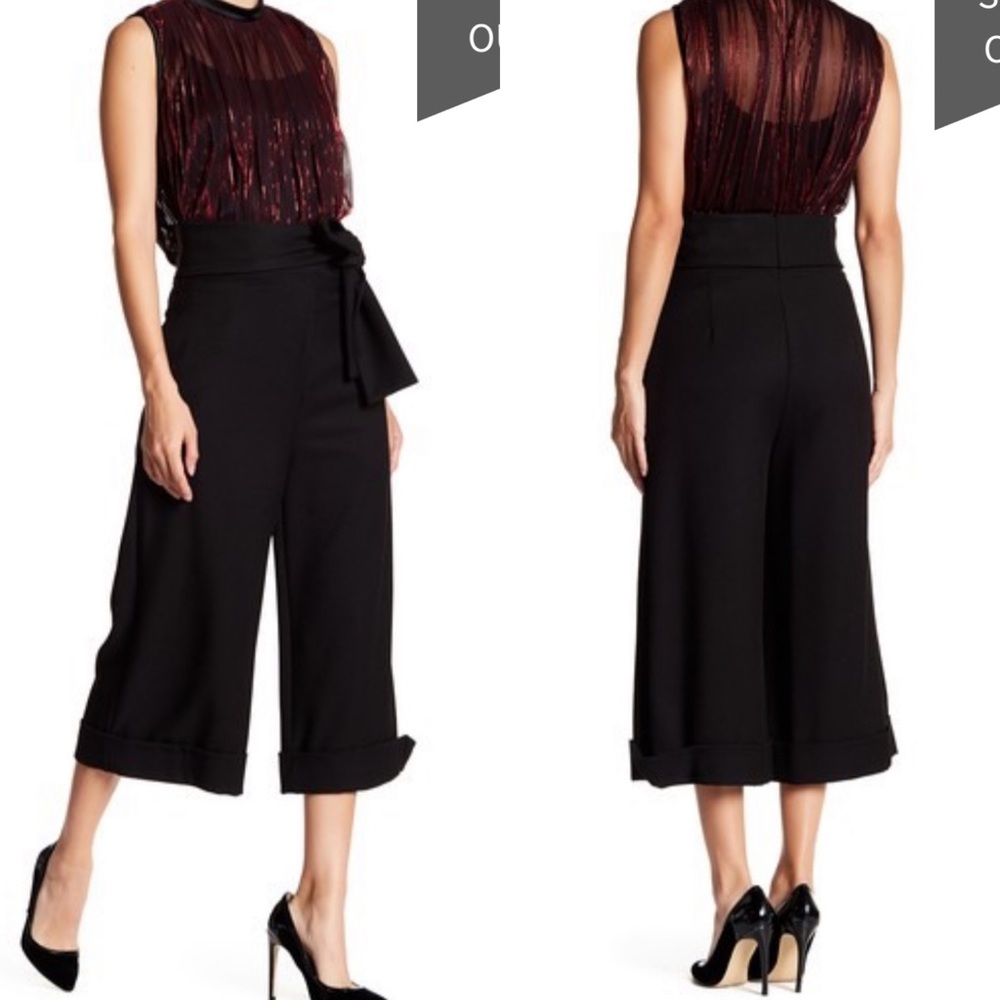 ABS Allen Schwartz self tie culotte wide pants 2